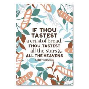 Tarjeta De Mesa Citas de pan de Robert Browning