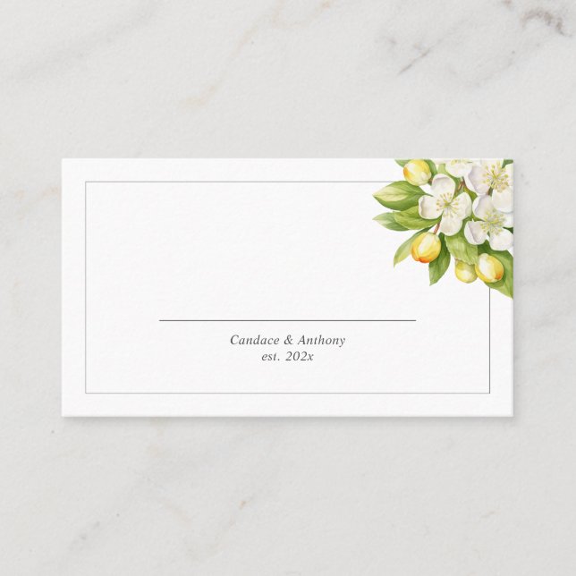 Tarjeta De Mesa Citrus Floral Boda (Anverso)