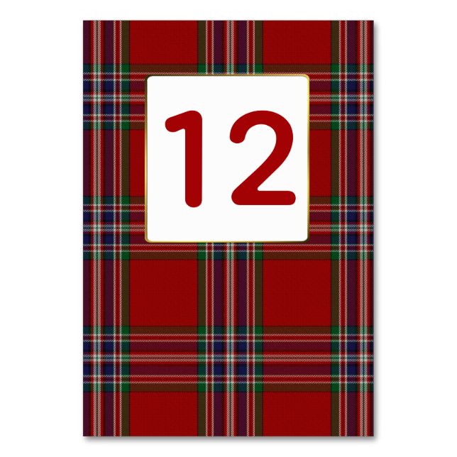 Tarjeta De Mesa Clan MacFarlane Número de tabla Boda de plástico (Anverso)
