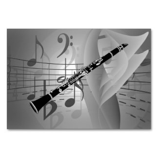 Tarjeta De Mesa Clarinet con acentos musicales
