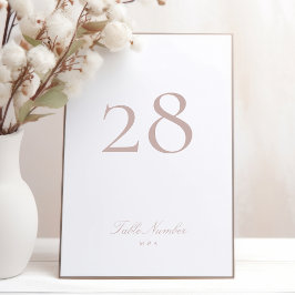 Tarjeta De Mesa Clásica caligrafía formal Boda de tazas rosadas