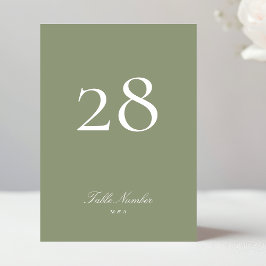 Tarjeta De Mesa Clásica caligrafía formal Sage Green Boda