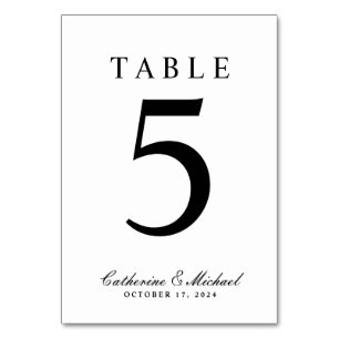 Tarjeta De Mesa Clásico Absoluto Boda en Blanco y Negro