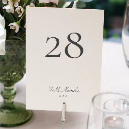 Tarjeta De Mesa Clásico Boda de caligrafía elegante formal
