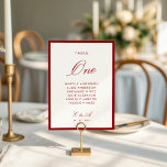 Tarjeta De Mesa Clásico caligrafía Dinero viejo rojo profundo<br><div class="desc">La colección de diseño boda "Classic Calligraphy Old Money" es una suite atemporal y elegante inspirada en la tradición refinada y el lujo subestimado. Con bordes negros, delicados tipos de letra serif y románticos guiones, esta suite canaliza un encanto sofisticado que recuerda a los antiguos tesoros y a los patrimonios...</div>