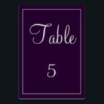 Tarjeta De Mesa Clásico de ciruela y plata<br><div class="desc">Una tarjeta de mesa elegante que es verdaderamente asombrosa,  este artículo muestra un diseño de ciruela y plata utilizando plantillas fáciles de rellenar. El texto se puede personalizar así como el color de la tarjeta de mesa y el cuadrado. ¡Personaliza el tuyo hoy mismo!</div>