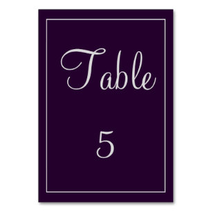 Tarjeta De Mesa Clásico de ciruela y plata