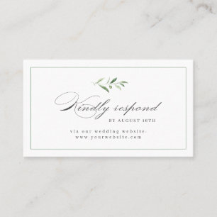 Tarjeta De Mesa Clásico Elegance Script Greenery Wedding RSVP