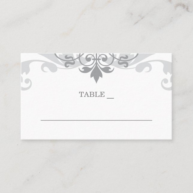 Tarjeta De Mesa Clásico Ironworks Gris Elegante Boda (Anverso)