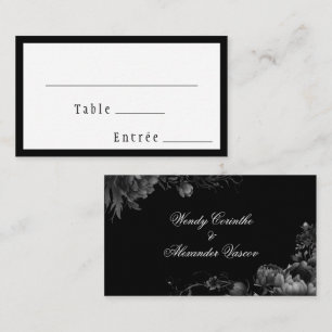 Tarjeta De Mesa Clásico menú Boda gótico negro elegir plano