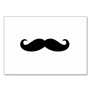 Tarjeta De Mesa Clásico Negro Mustache Simple Ocupado Cabello de b