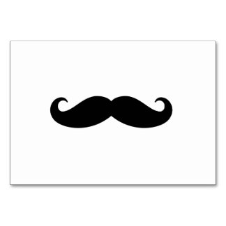 Tarjeta De Mesa Clásico Negro Mustache Simple Ocupado Cabello de b