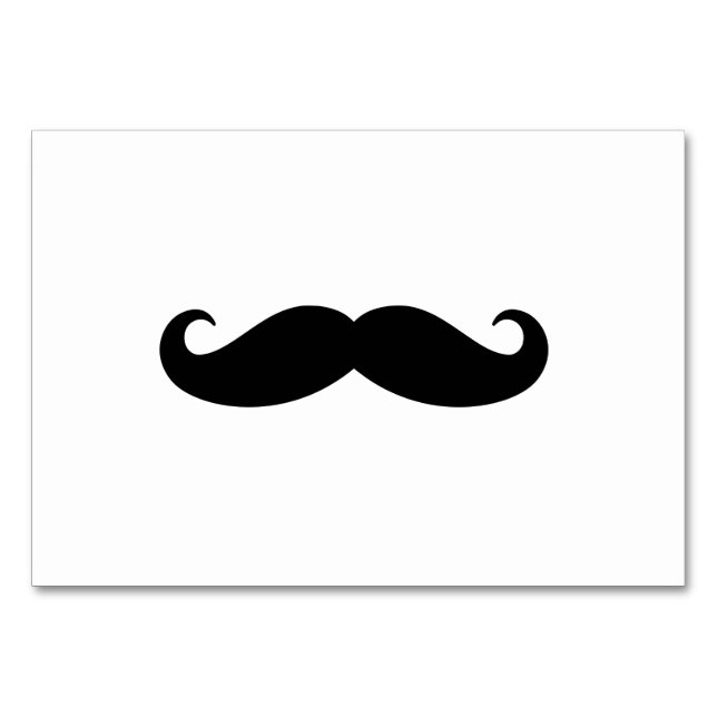 Tarjeta De Mesa Clásico Negro Mustache Simple Ocupado Cabello de b (Anverso)