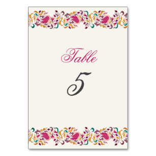 Tarjeta De Mesa Clásico Rosa Verde Amarillo Floral Cisne Pájaro Bo