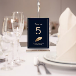 Tarjeta De Mesa Clásico y elegante Boda I azul oscuro