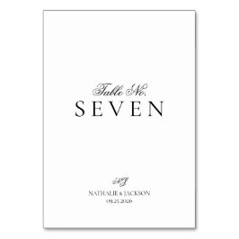 Tarjeta De Mesa Classic Elegant Script Wedding