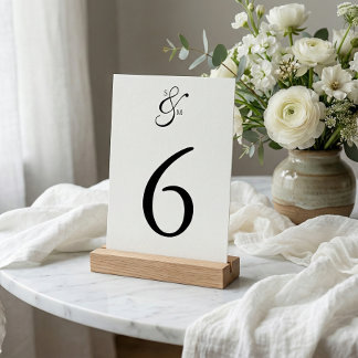 Tarjeta De Mesa Classic Elegant Simple White Wedding Table Card