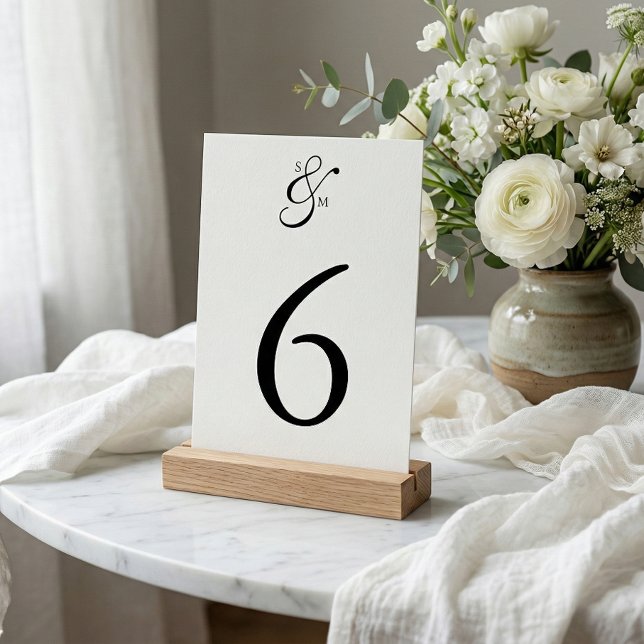 Tarjeta De Mesa Classic Elegant Simple White Wedding Table Card (Subido por el creador)