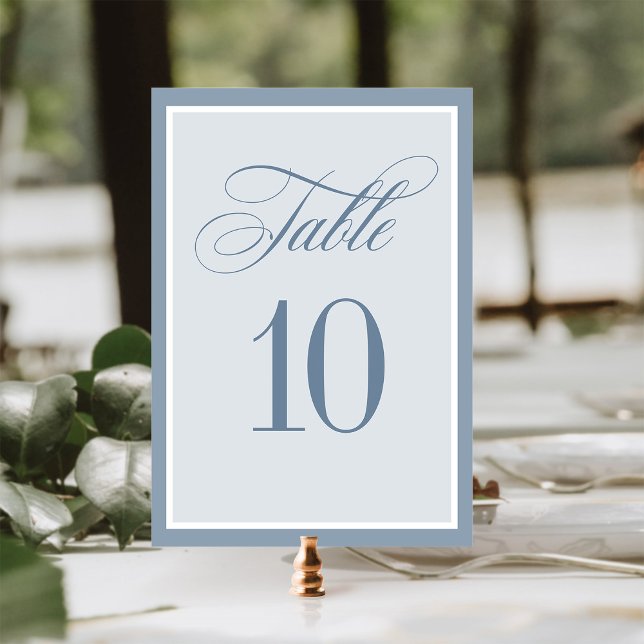 Tarjeta De Mesa Classic Luxe | Elegant Dusty Blue Wedding (Subido por el creador)