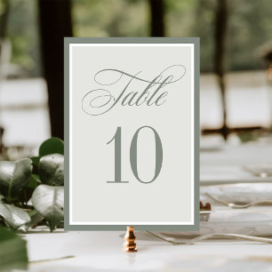 Tarjeta De Mesa Classic Luxe Elegante Boda Sage Green