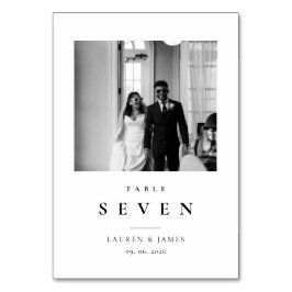 Tarjeta De Mesa Classic Modern Wedding Photo Table Number Card