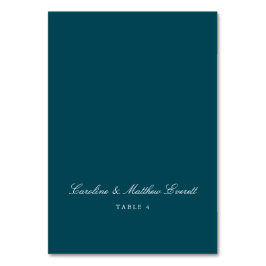 Tarjeta De Mesa Classic Script Elegant Custom Name Teal Place Card