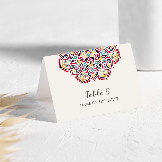 Tarjeta De Mesa Classical Geometric Mandala Wedding Place Card (Subido por el creador)