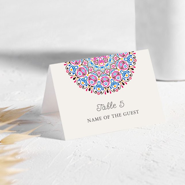 Tarjeta De Mesa Classical Ornate Style Mandala Wedding Place Card (Subido por el creador)