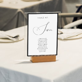 Tarjeta De Mesa Classy Black Border Script Wedding Seating Chart