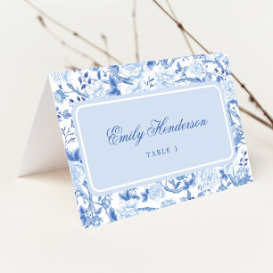 Tarjeta De Mesa Classy Blue Chinoiserie Boda Table Place Cards