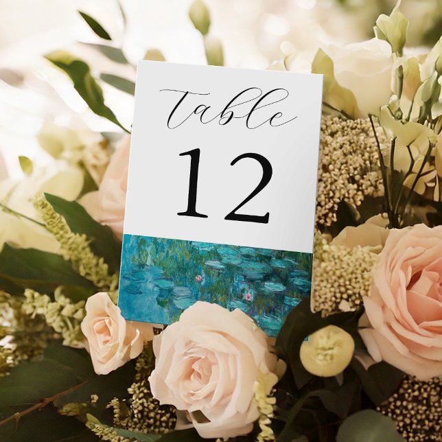 Tarjeta De Mesa Claude Monet Water Lilies Boda (Subido por el creador)