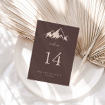 Tarjeta De Mesa Clear Mountain Country Wedding<br><div class="desc">This clear mountain country wedding table number is perfect for a rustic wedding. The design features an idyllic watercolor beige mountain.

This is a double sided table number. Add each table number you need to your cart individually.</div>