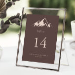Tarjeta De Mesa Clear Mountain Country Wedding<br><div class="desc">This clear mountain country wedding table number is perfect for a rustic wedding. The design features an idyllic watercolor beige mountain.

This is a double sided table number. Add each table number you need to your cart individually.</div>