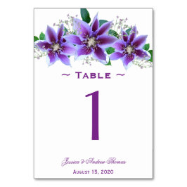 Tarjeta De Mesa Clématite Chic Clásica Boda