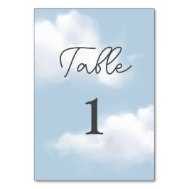 Tarjeta De Mesa Cloud 9 Blue Baby Shower Table Number Card