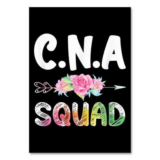 Tarjeta De Mesa CNA Nurse Squad Certified Nursing Assistant (Anverso)