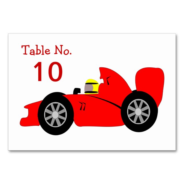 Tarjeta De Mesa Coche de Carreras roja (Anverso)