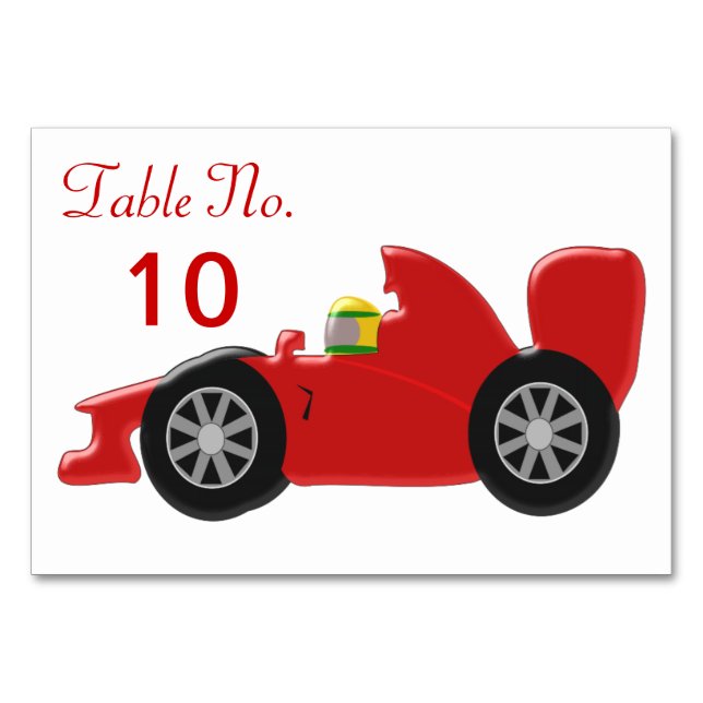 Tarjeta De Mesa Coche de Carreras roja (Anverso)