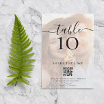 Tarjeta De Mesa Código QR Comparte el número de tabla de Boda de f<br><div class="desc">Rellene el enlace a su página web boda donde los huéspedes pueden compartir sus fotos.</div>