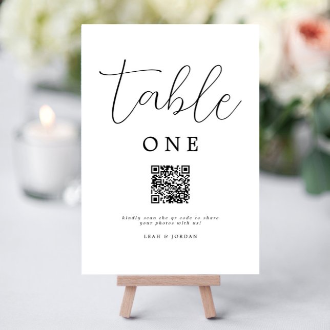 Tarjeta De Mesa Código QR de Boda de script ruso (Subido por el creador)