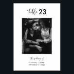 Tarjeta De Mesa Código QR de foto manuscrita blanca mínima<br><div class="desc">Tarjeta mínima de número de tabla de Boda de guiones de caligrafía blanca negra, personalizar este producto con cualquier número de tabla que necesite y su imagen de elección más nombres y fecha de boda. Código QR personalizado en la parte posterior. También disponible como opción de diseño sin imagen -...</div>