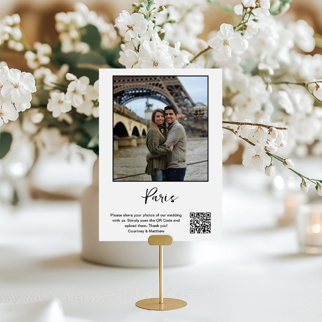 Tarjeta De Mesa Código QR para compartir fotos del destino de viaj (Subido por el creador)