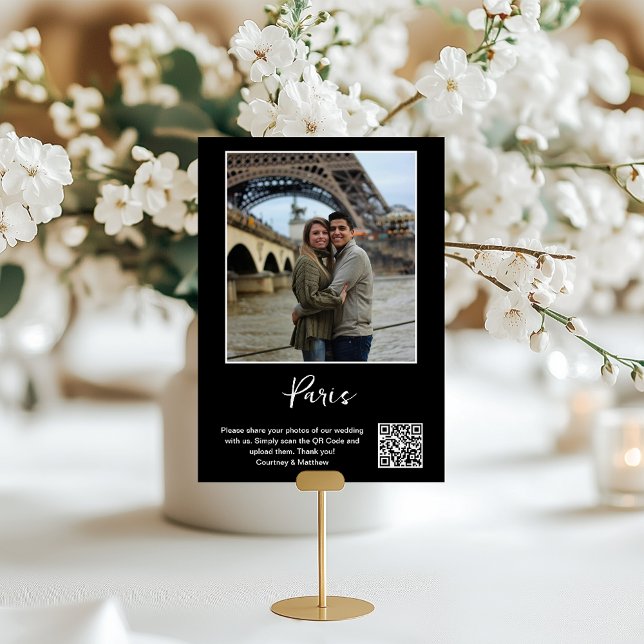 Tarjeta De Mesa Código QR para compartir fotos del destino de viaj (Subido por el creador)