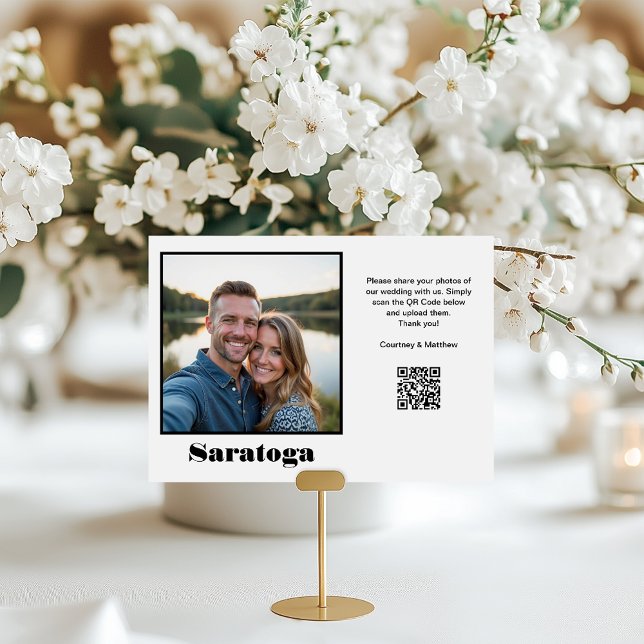 Tarjeta De Mesa Código QR para compartir fotos del destino de viaj (Subido por el creador)