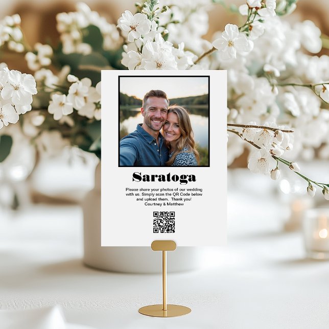 Tarjeta De Mesa Código QR para compartir fotos del destino de viaj (Subido por el creador)