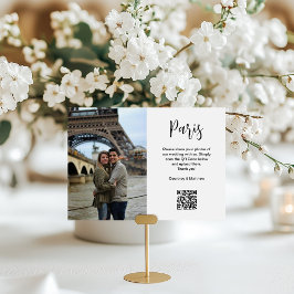 Tarjeta De Mesa Código QR para uso compartido de fotografía de des