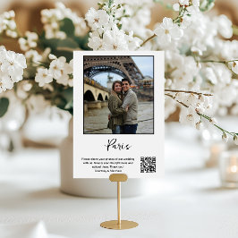 Tarjeta De Mesa Código QR para uso compartido de fotografía de des