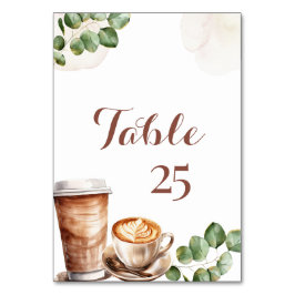 Tarjeta De Mesa Coffee Love is Brewing Bridal Shower Table Number