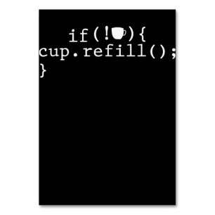 Tarjeta De Mesa Coffee Refill Smart Coding Software Engineer