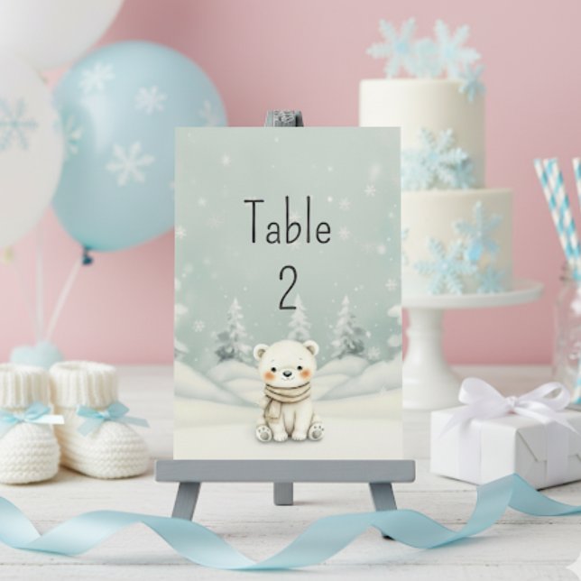 Tarjeta De Mesa Cold Outside Winter Gender Neutral Baby Shower  (Subido por el creador)